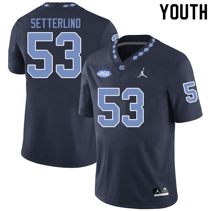 Jordan Brand Youth #53 Jake Setterlind North Carolina Tar Heels College Football Jerseys Sale-Black